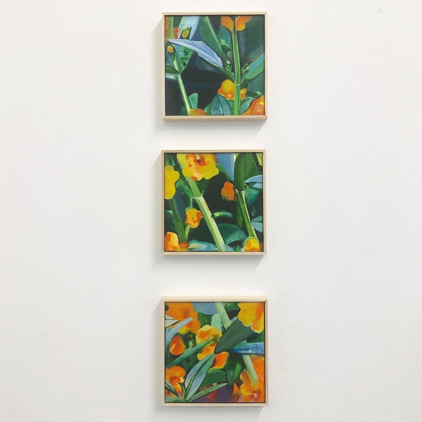 Sticky Monkey Flower Triptych - Original Art